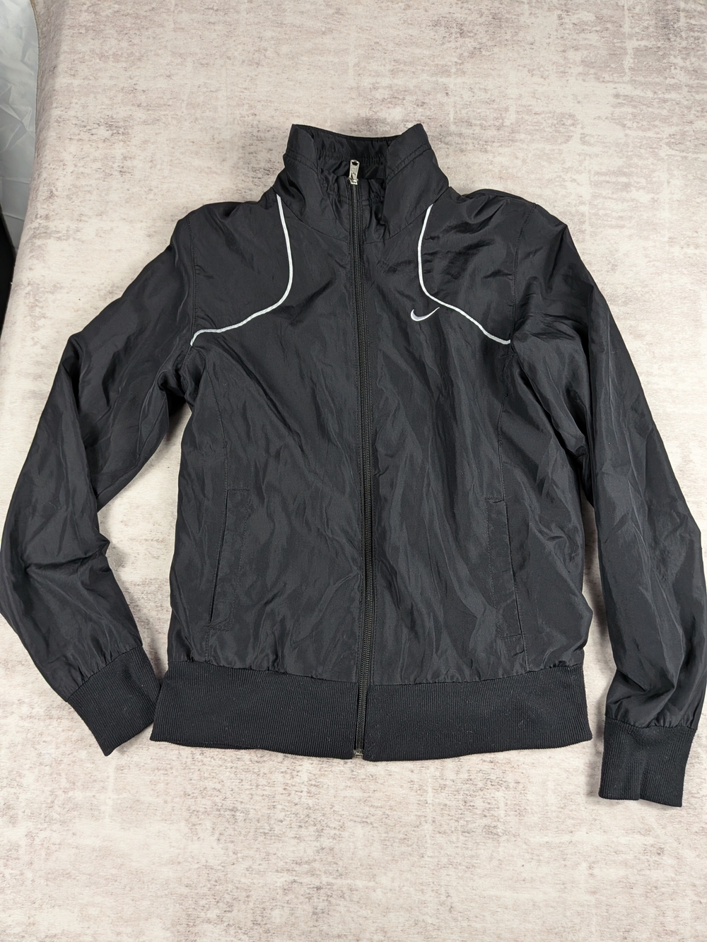 Vintage Nike The Athletic Dept. Black Full Zip Track Jacket Windbreaker Women's